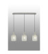Hudson Linear Pendant 3 Light Adjustable E27 Beige Stone/Frosted/Clear Wide Line Glass-10