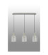 Hudson Linear Pendant 3 Light Adjustable E27 Beige Stone/Frosted/Clear Wide Line Glass-11