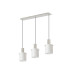 Hudson Linear Pendant 3 Light Adjustable E27 Beige Stone/Gloss White Wide Line Glass-4