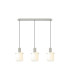 Hudson Linear Pendant 3 Light Adjustable E27 Beige Stone/Gloss White Wide Line Glass-5