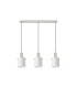 Hudson Linear Pendant 3 Light Adjustable E27 Beige Stone/Gloss White Wide Line Glass-6