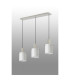 Hudson Linear Pendant 3 Light Adjustable E27 Beige Stone/Gloss White Wide Line Glass-10