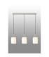 Hudson Linear Pendant 3 Light Adjustable E27 Beige Stone/Gloss White Wide Line Glass-11