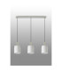 Hudson Linear Pendant 3 Light Adjustable E27 Beige Stone/Gloss White Wide Line Glass-12