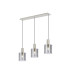 Hudson Linear Pendant 3 Light Adjustable E27 Beige Stone/Smoke Wide Line Glass-1