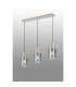 Hudson Linear Pendant 3 Light Adjustable E27 Beige Stone/Smoke Wide Line Glass-3
