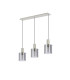 Hudson Linear Pendant 3 Light Adjustable E27 Beige Stone/Smoke Wide Line Glass-4