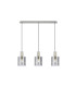 Hudson Linear Pendant 3 Light Adjustable E27 Beige Stone/Smoke Wide Line Glass-5