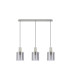 Hudson Linear Pendant 3 Light Adjustable E27 Beige Stone/Smoke Wide Line Glass-6