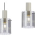 Hudson Linear Pendant 3 Light Adjustable E27 Beige Stone/Smoke Wide Line Glass-8