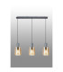 Hudson Linear Pendant 3 Light Adjustable E27 Dark Grey/Amber Wide Line Glass-10
