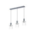 Hudson Linear Pendant 3 Light Adjustable E27 Dark Grey/Clear Wide Line Glass-1