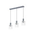 Hudson Linear Pendant 3 Light Adjustable E27 Dark Grey/Clear Wide Line Glass-4
