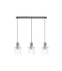Hudson Linear Pendant 3 Light Adjustable E27 Dark Grey/Clear Wide Line Glass-5