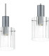 Hudson Linear Pendant 3 Light Adjustable E27 Dark Grey/Clear Wide Line Glass-8
