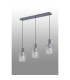 Hudson Linear Pendant 3 Light Adjustable E27 Dark Grey/Clear Wide Line Glass-9