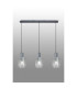 Hudson Linear Pendant 3 Light Adjustable E27 Dark Grey/Clear Wide Line Glass-10