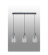 Hudson Linear Pendant 3 Light Adjustable E27 Dark Grey/Clear Wide Line Glass-11
