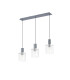 Hudson Linear Pendant 3 Light Adjustable E27 Dark Grey/Frosted/Clear Wide Line Glass-4