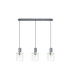 Hudson Linear Pendant 3 Light Adjustable E27 Dark Grey/Frosted/Clear Wide Line Glass-6