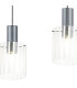 Hudson Linear Pendant 3 Light Adjustable E27 Dark Grey/Frosted/Clear Wide Line Glass-8