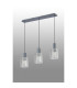 Hudson Linear Pendant 3 Light Adjustable E27 Dark Grey/Frosted/Clear Wide Line Glass-9