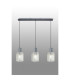 Hudson Linear Pendant 3 Light Adjustable E27 Dark Grey/Frosted/Clear Wide Line Glass-10