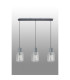 Hudson Linear Pendant 3 Light Adjustable E27 Dark Grey/Frosted/Clear Wide Line Glass-11