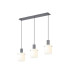 Hudson Linear Pendant 3 Light Adjustable E27 Dark Grey/Gloss White Wide Line Glass-1