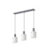 Hudson Linear Pendant 3 Light Adjustable E27 Dark Grey/Gloss White Wide Line Glass-3