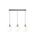 Hudson Linear Pendant 3 Light Adjustable E27 Dark Grey/Gloss White Wide Line Glass-4