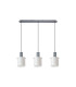 Hudson Linear Pendant 3 Light Adjustable E27 Dark Grey/Gloss White Wide Line Glass-5