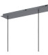 Hudson Linear Pendant 3 Light Adjustable E27 Dark Grey/Gloss White Wide Line Glass-6