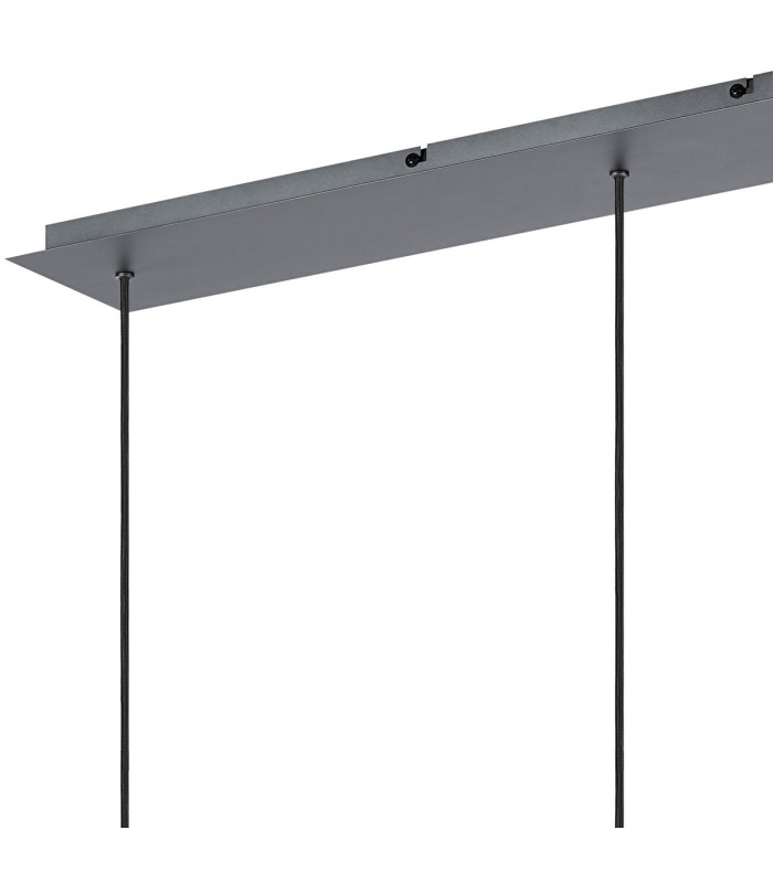 Hudson Linear Pendant 3 Light Adjustable E27 Dark Grey/Gloss White Wide Line Glass-6