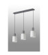Hudson Linear Pendant 3 Light Adjustable E27 Dark Grey/Gloss White Wide Line Glass-9