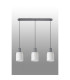 Hudson Linear Pendant 3 Light Adjustable E27 Dark Grey/Gloss White Wide Line Glass-11