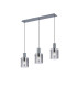 Hudson Linear Pendant 3 Light Adjustable E27 Dark Grey/Smoke Wide Line Glass-1
