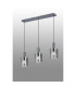 Hudson Linear Pendant 3 Light Adjustable E27 Dark Grey/Smoke Wide Line Glass-3
