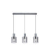 Hudson Linear Pendant 3 Light Adjustable E27 Dark Grey/Smoke Wide Line Glass-5