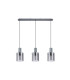 Hudson Linear Pendant 3 Light Adjustable E27 Dark Grey/Smoke Wide Line Glass-6