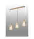 Hudson Linear Pendant 3 Light Adjustable E27 Light Gold/Amber Wide Line Glass-3