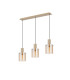 Hudson Linear Pendant 3 Light Adjustable E27 Light Gold/Amber Wide Line Glass-4
