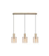 Hudson Linear Pendant 3 Light Adjustable E27 Light Gold/Amber Wide Line Glass-6