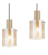 Hudson Linear Pendant 3 Light Adjustable E27 Light Gold/Amber Wide Line Glass-8