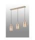 Hudson Linear Pendant 3 Light Adjustable E27 Light Gold/Amber Wide Line Glass-9