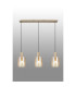 Hudson Linear Pendant 3 Light Adjustable E27 Light Gold/Amber Wide Line Glass-10