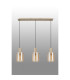 Hudson Linear Pendant 3 Light Adjustable E27 Light Gold/Amber Wide Line Glass-11