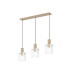 Hudson Linear Pendant 3 Light Adjustable E27 Light Gold/Clear Wide Line Glass-1