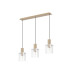 Hudson Linear Pendant 3 Light Adjustable E27 Light Gold/Clear Wide Line Glass-5