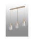 Hudson Linear Pendant 3 Light Adjustable E27 Light Gold/Clear Wide Line Glass-10